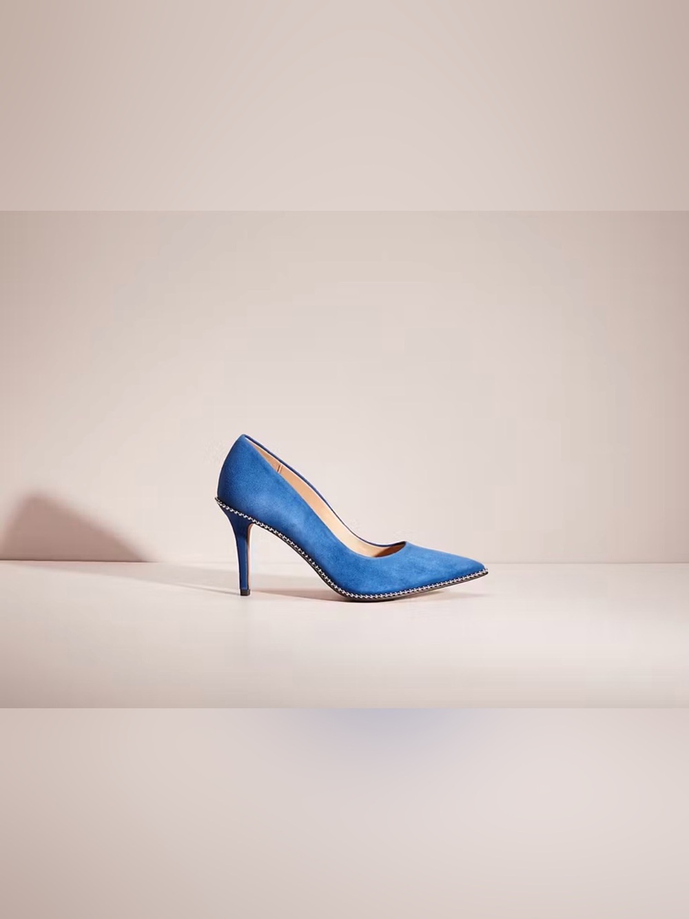 EUC COACH Women's teal Suede Waverly Beadchain Pumps High Heels,Stiletto US 11